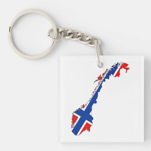 Porte-clés carte du drapeau de la norvège (Devant)