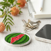 Porte-clés Carte du drapeau de la pastèque palestinienne. Lib (Côté)