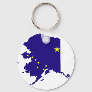 Porte-clés Carte du drapeau de l'Alaska