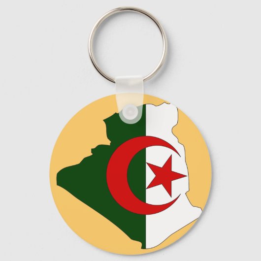 Porte-clés Carte du drapeau de l'Algérie (Recto)