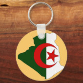 Porte-clés Carte du drapeau de l'Algérie (Recto)
