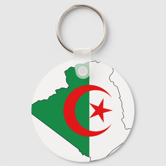 Porte-clés Carte du drapeau de l'Algérie DZ (Recto)