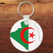 Porte-clés Carte du drapeau de l'Algérie DZ (Recto)