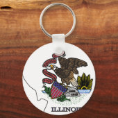 Porte-clés Carte du drapeau de l'Illinois (Recto)