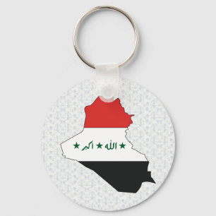 Porte-clés Carte du drapeau de l'Irak taille réelle