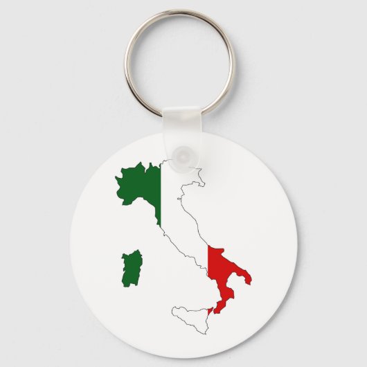 Porte-clés carte du drapeau de l'italie forme italienne (Recto)