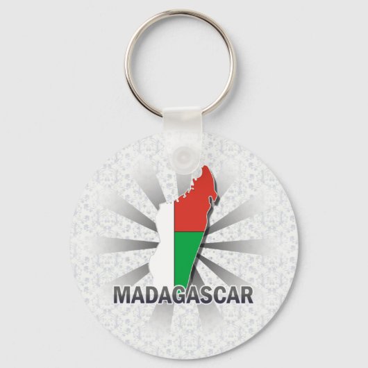 Porte-clés Carte du drapeau de Madagascar 2.0 (Recto)