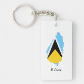 Porte-clés Carte du drapeau de Sainte-Lucie (Devant)