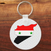 Porte-clés Carte du drapeau de Syrie pleine taille (Recto)