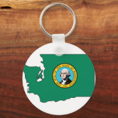 Porte-clés Carte du drapeau de Washington (Recto)