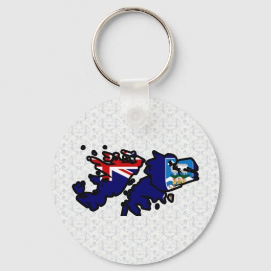 Porte-clés Carte du drapeau des îles Falkland grandeur (Recto)