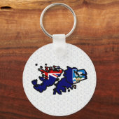 Porte-clés Carte du drapeau des îles Falkland grandeur (Recto)
