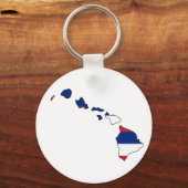 Porte-clés Carte du drapeau d'Hawaii (Recto)
