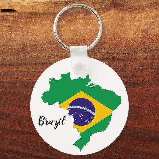 Porte-clés Carte du drapeau du Brésil (Recto)
