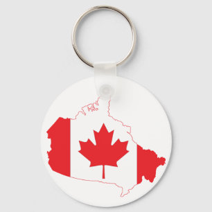 Porte-clés Carte du drapeau du Canada