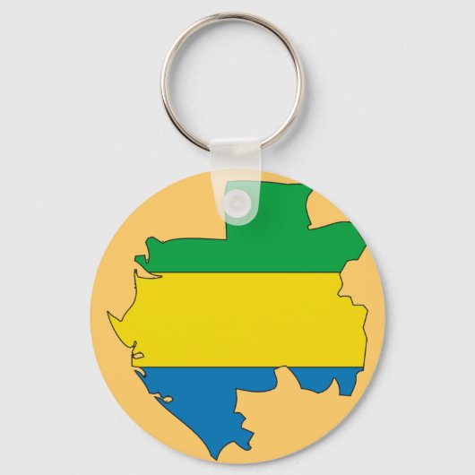 Porte-clés Carte du drapeau du Gabon (Recto)