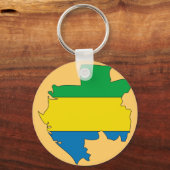 Porte-clés Carte du drapeau du Gabon (Recto)