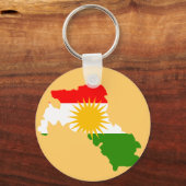 Porte-clés Carte du drapeau du Kurdistan (Recto)