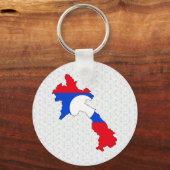 Porte-clés Carte du drapeau du Laos grandeur nature (Recto)