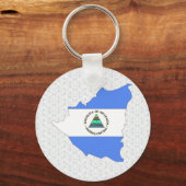 Porte-clés Carte du drapeau du Nicaragua pleine taille (Recto)
