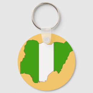 Porte-clés Carte du drapeau du Nigeria