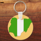 Porte-clés Carte du drapeau du Nigeria (Recto)