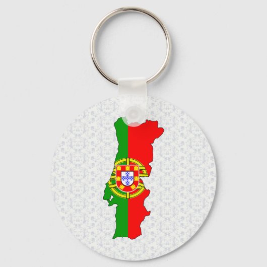 Porte-clés Carte du drapeau du Portugal pleine taille (Recto)