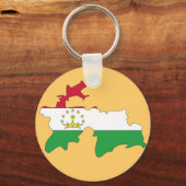 Porte-clés Carte du drapeau du Tadjikistan (Recto)