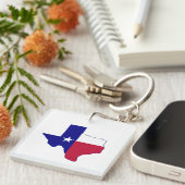 Porte-clés Carte du drapeau du Texas (Devant Droit)