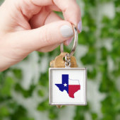Porte-clés Carte du drapeau du Texas (main)