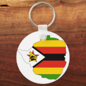 Porte-clés Carte du drapeau du Zimbabwe (Recto)