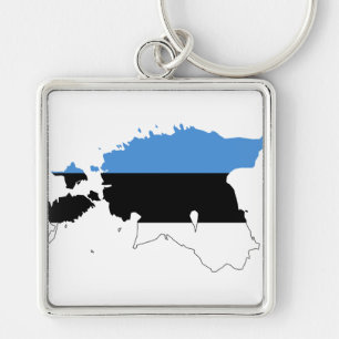 Porte-clés Carte du drapeau estonien EE