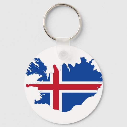 Porte-clés Carte du drapeau islandais IS Ísland (Recto)