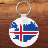 Porte-clés Carte du drapeau islandais IS Ísland (Recto)