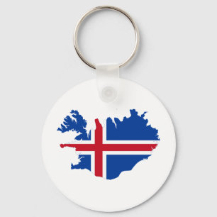 Porte-clés Carte du drapeau islandais IS Ísland