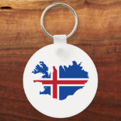 Porte-clés Carte du drapeau islandais IS Ísland (Recto)