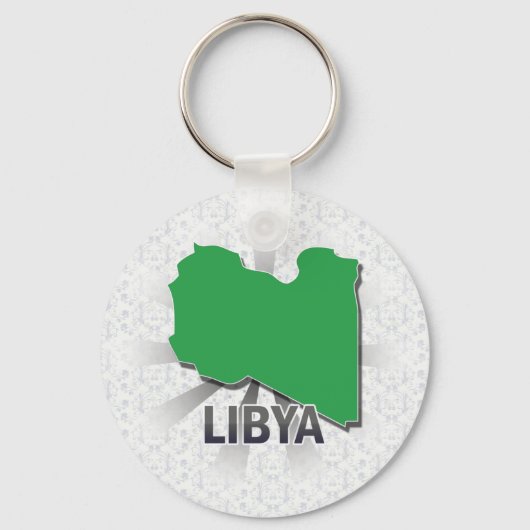 Porte-clés Carte du drapeau libyen 2.0 (Recto)
