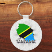 Porte-clés Carte du drapeau tanzanien 2.0 (Recto)