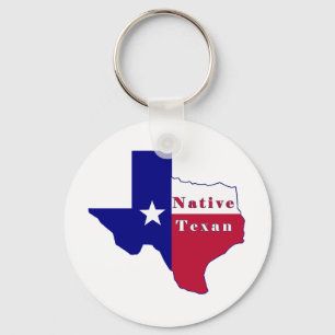 Porte-clés Carte du drapeau texan natif
