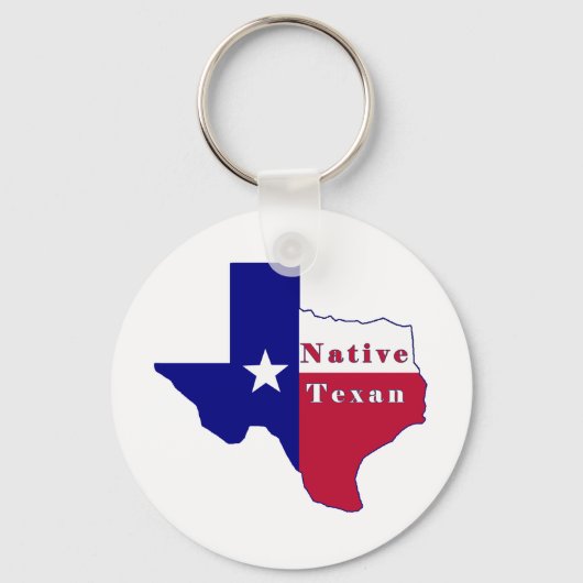 Porte-clés Carte du drapeau texan natif (Recto)