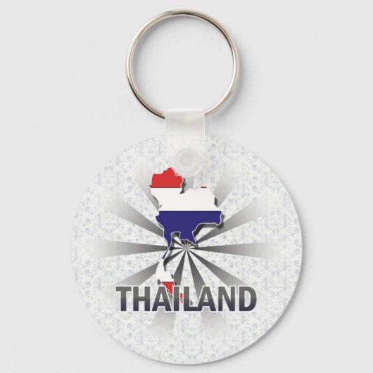 Porte-clés Carte du drapeau thaïlandais 2.0 (Recto)