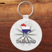 Porte-clés Carte du drapeau thaïlandais 2.0 (Recto)