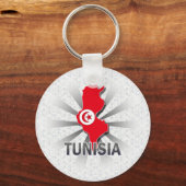 Porte-clés Carte du drapeau tunisien 2.0 (Recto)