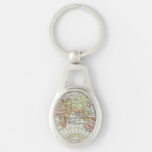 Porte-clés Carte du globe de l'hémisphère oriental Art de voy