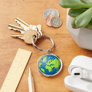 Porte-clés Carte du Globe Terrestre Moderne – Cadeau de Voyag