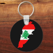 Porte-clés Carte du Liban avec drapeau (Recto)