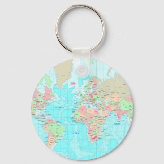 Porte-clés Carte du monde (Recto)