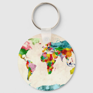 Porte-clés Carte du monde