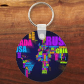 Porte-clés Carte du monde (Recto)