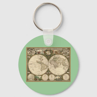 Porte-clés Carte du monde 1660 par Frederick de Wit